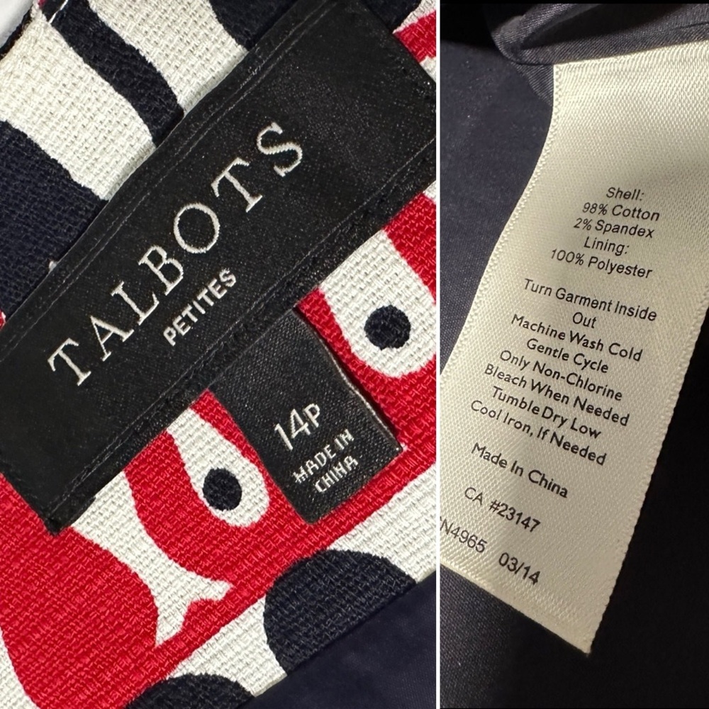 Talbots White Black Red Mod Patterned Pencil Skir… - image 10